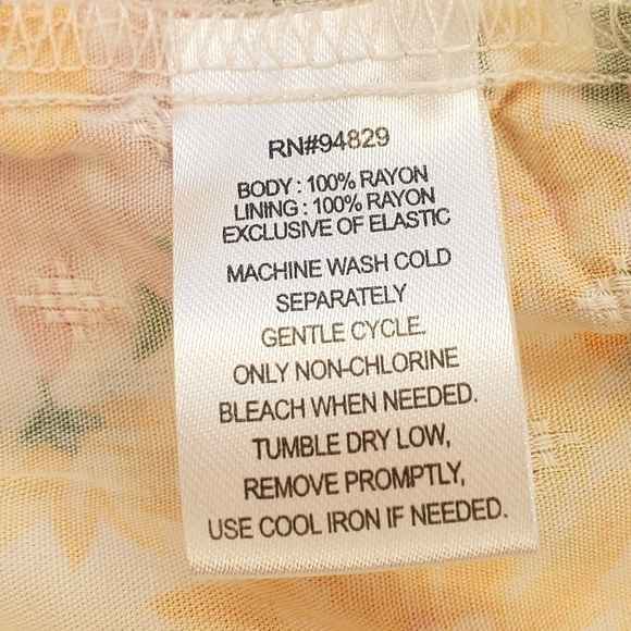 Planet Heart Sz L Yellow Floral Summer Dress 100% Rayon NWT - Picture 12 of 12